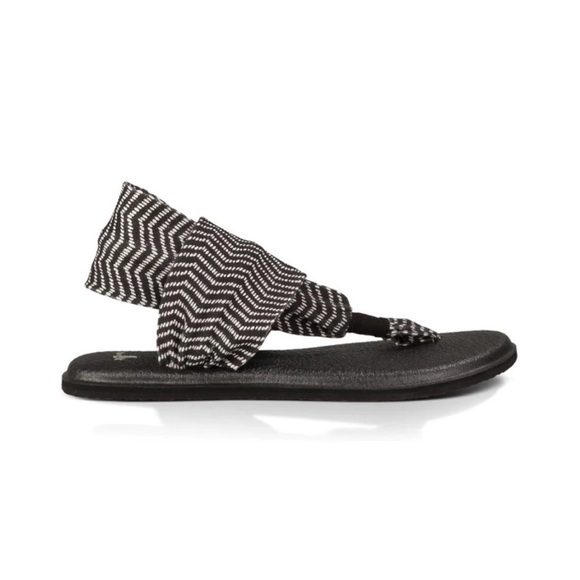 SANUK YOGA MAT YOGA SLING 2 PRINTS SANDALS Black 6 - Picture 1 of 9